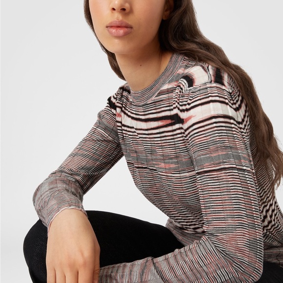 Missoni Crew Neck Long Sleeve Slub Silk and Cashmere Women's Sweater M-L Sz 46